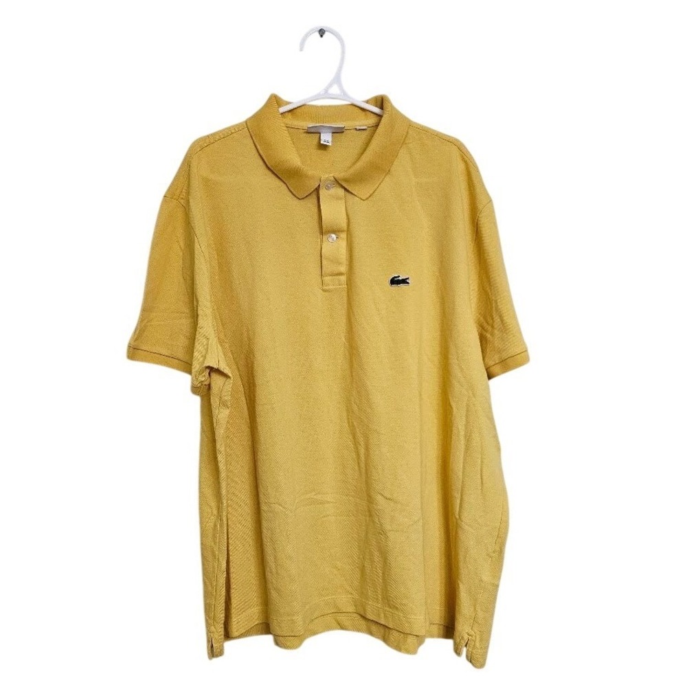 Lacoste Slim Fit Yellow Cotton Pique Polo Shirt Mens Size 4XL Short Sleeve